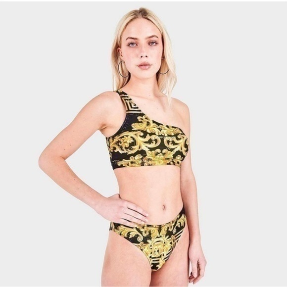 NWT Supply & Demand Regal Bikini Athletic Top Black Gold‎ Womens NEW - Picture 14 of 14